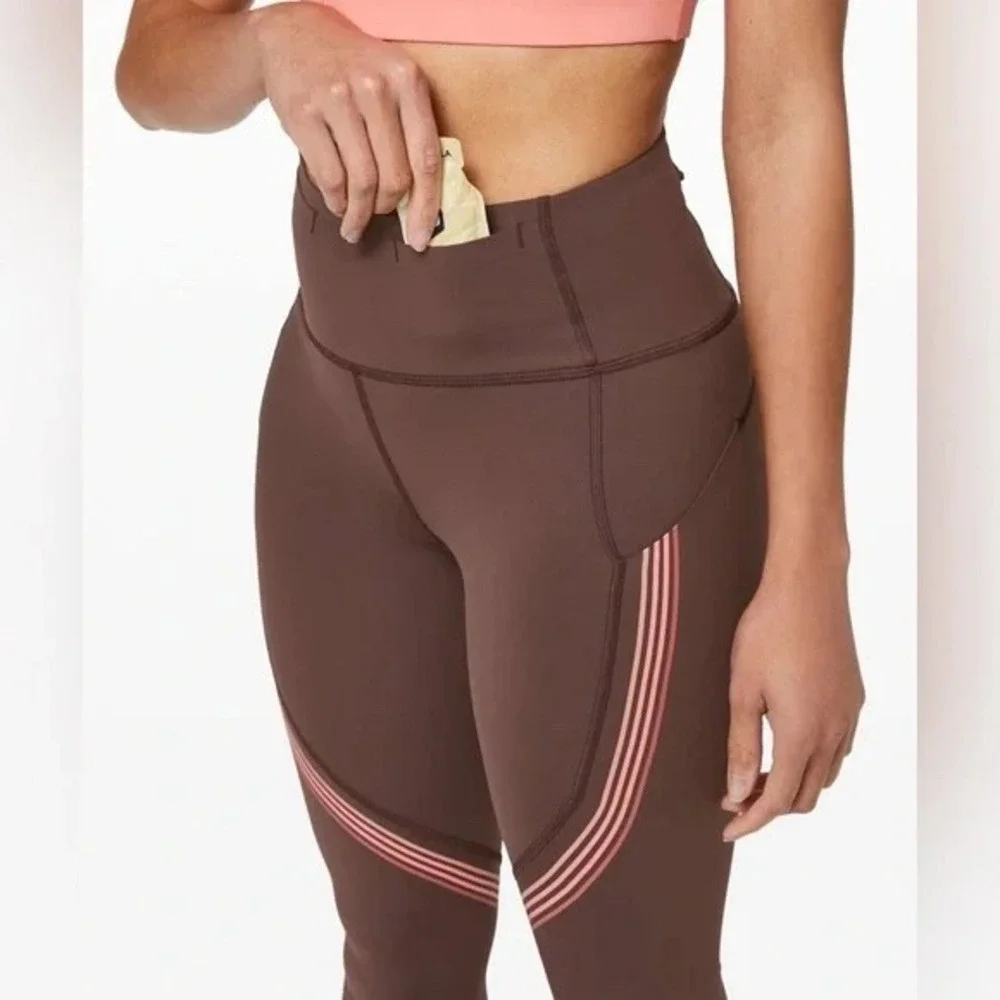 Lululemon Women's Size 4 Speed Limit Crop‎ Legging Tight Cherry Cola